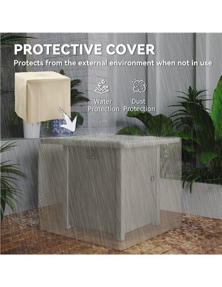 Outsunny 50,000 BTU Gas Fire Pit Table, with Cover - Dark Grey - pic 163727 | FastDaddyshop