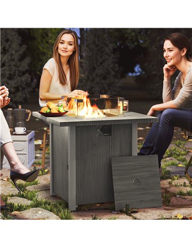 Outsunny 50,000 BTU Gas Fire Pit Table, with Cover - Dark Grey