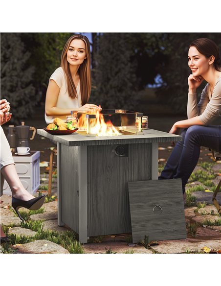 Outsunny 50,000 BTU Gas Fire Pit Table, with Cover - Dark Grey - pic 163729 | FastDaddyshop