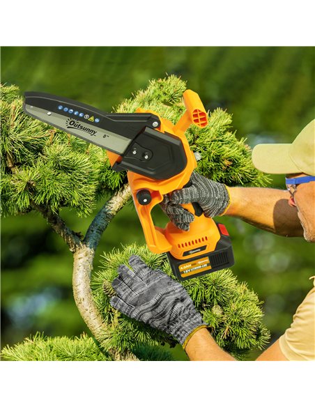 Outsunny 8 Inch Electric Chainsaw, Cordless Chain Saw with Brushless Motor, 2 4.0Ah Batteries and Safety Lock, Handheld Portable - pic 163731 | FastDaddyshop