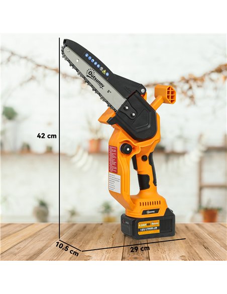 Outsunny 8 Inch Electric Chainsaw, Cordless Chain Saw with Brushless Motor, 2 4.0Ah Batteries and Safety Lock, Handheld Portable - pic 163732 | FastDaddyshop