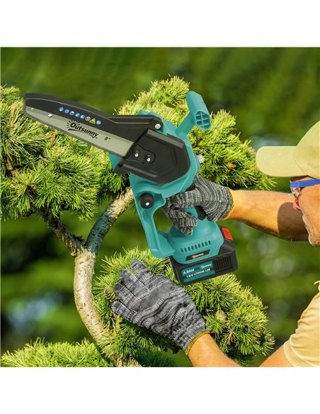 Outsunny 8 Inch Electric Chainsaw, Cordless Chain Saw with Brushless Motor, 2 4.0Ah Batteries and Safety Lock, Handheld Portable - pic 163740 | FastDaddyshop