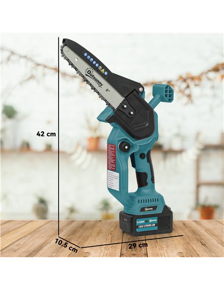 Outsunny 8 Inch Electric Chainsaw, Cordless Chain Saw with Brushless Motor, 2 4.0Ah Batteries and Safety Lock, Handheld Portable - pic 163741 | FastDaddyshop