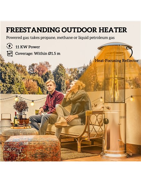 Outsunny 11Kw Adjustable Heat Gas Patio Heater - pic 163751 | FastDaddyshop