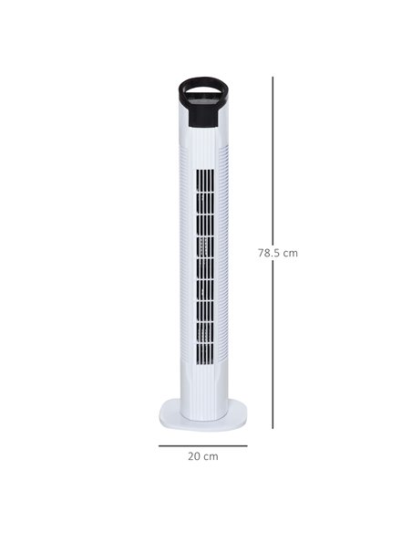Homcom 31'' Oscillating Tower Fan with 3 Speed, 3 Mode, Timer, LED, Remote, White - pic 16378 | FastDaddyshop