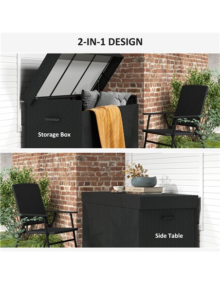 Outsunny 627 L Rattan Storage Box - Black - pic 163800 | FastDaddyshop
