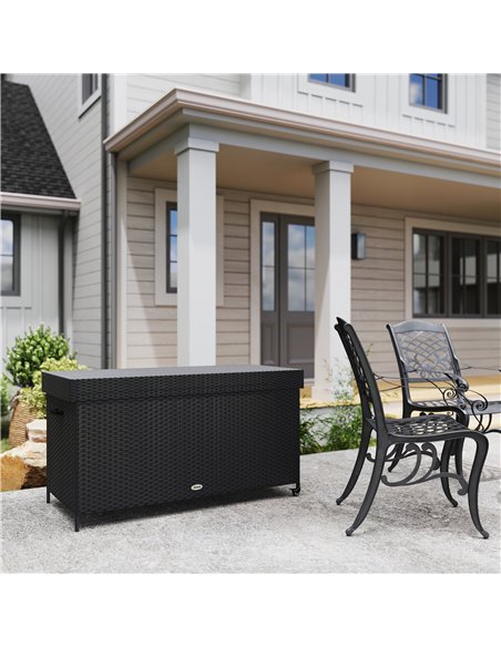 Outsunny 627 L Rattan Storage Box - Black - pic 163801 | FastDaddyshop