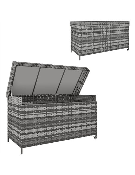 Outsunny 627 L Rattan Storage Box - Dark Grey - pic 163802 | FastDaddyshop
