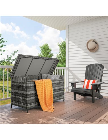 Outsunny 627 L Rattan Storage Box - Dark Grey