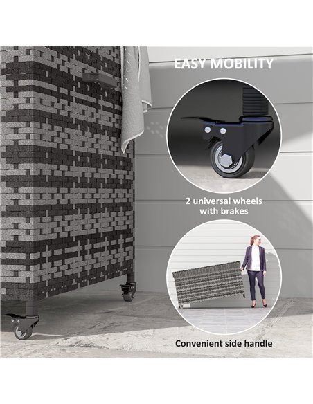 Outsunny 627 L Rattan Storage Box - Dark Grey - pic 163807 | FastDaddyshop