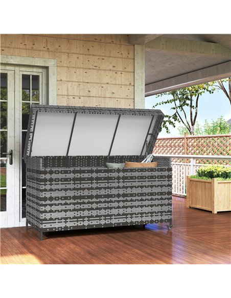 Outsunny 627 L Rattan Storage Box - Dark Grey - pic 163810 | FastDaddyshop