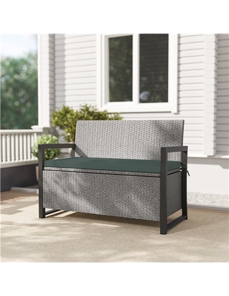 Outsunny 151.5L Storage Garden Bench, with Cushion - Grey - pic 163819 | FastDaddyshop