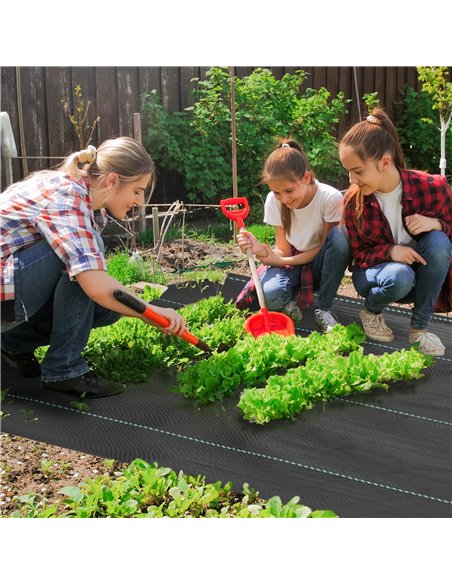 Outsunny 2m x 90m Weed Control Membrane, Heavy Duty Weed Control Barrier Fabric, 90gsm Ground Cover for Patios, Garden, Flower b - pic 163821 | FastDaddyshop