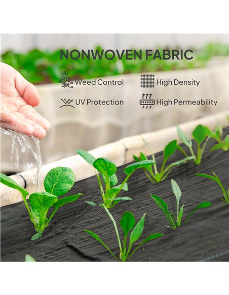 Outsunny 2m x 90m Weed Control Membrane, Heavy Duty Weed Control Barrier Fabric, 90gsm Ground Cover for Patios, Garden, Flower b - pic 163823 | FastDaddyshop