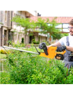Outsunny Cordless Hedge Trimmer, Electric Hedge Cutter with 51cm Blade, Brushless Motor and 2 x 4.0Ah Batteries for Branches, Sh 2