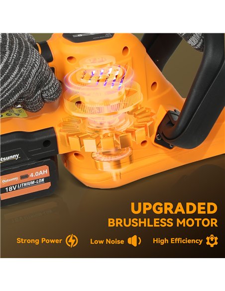 Outsunny Cordless Hedge Trimmer, Electric Hedge Cutter with 51cm Blade, Brushless Motor and 2 x 4.0Ah Batteries for Branches, Sh - pic 163832 | FastDaddyshop