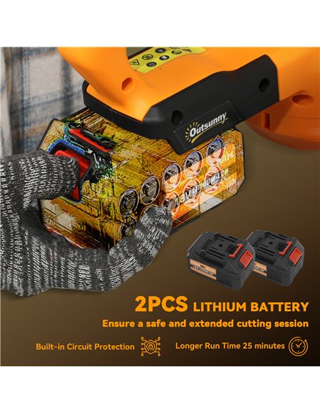 Outsunny Cordless Hedge Trimmer, Electric Hedge Cutter with 51cm Blade, Brushless Motor and 2 x 4.0Ah Batteries for Branches, Sh - pic 163833 | FastDaddyshop
