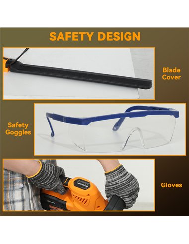 Outsunny Cordless Hedge Trimmer, Electric Hedge Cutter with 51cm Blade, Brushless Motor and 2 x 4.0Ah Batteries for Branches, Sh