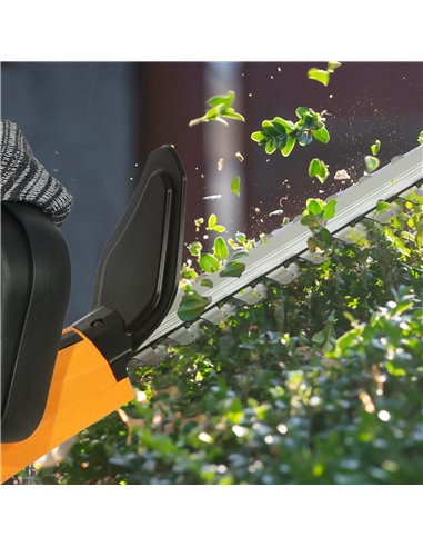 Outsunny Cordless Hedge Trimmer, Electric Hedge Cutter with 51cm Blade, Brushless Motor and 2 x 4.0Ah Batteries for Branches, Sh