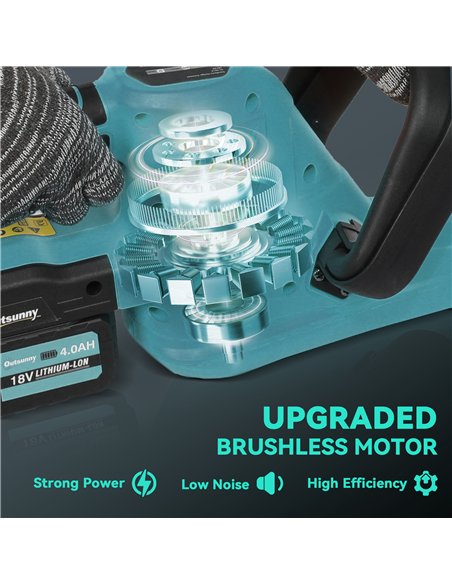 Outsunny Cordless Hedge Trimmer, Electric Hedge Cutter with 51cm Blade, Brushless Motor and 2 Batteries for Branches, Shrubs, Tw - pic 163841 | FastDaddyshop