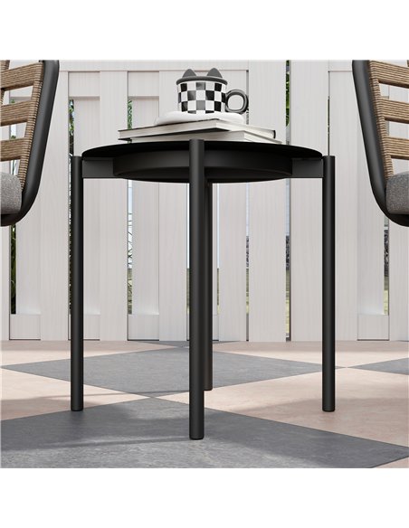 Outsunny 3 Pieces Rattan Bistro Set with Washable Seat and Back Cushions, Glass Top Coffee Table, for Outdoor, Patio, Black - pic 163864 | FastDaddyshop