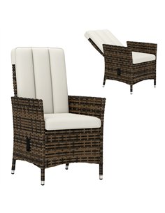 Outsunny 105°-150° Reclining Rattan Chair - Cream