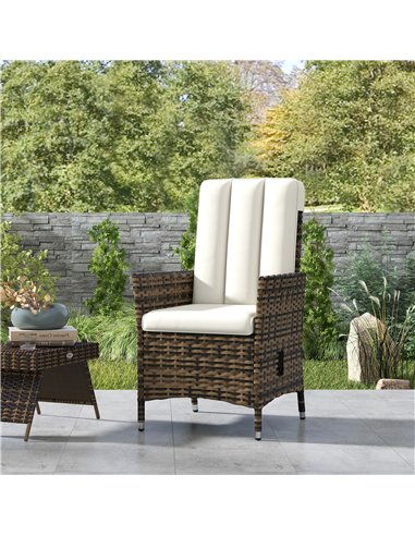 Outsunny 105°-150° Reclining Rattan Chair - Cream