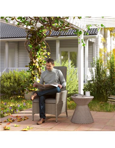 Outsunny 105°-150° Reclining Rattan Chair - Grey