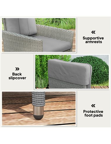 Outsunny 105°-150° Reclining Rattan Chair - Grey