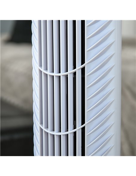 HOMCOM 36'' Freestanding Tower Fan, 3 Speed 3 Mode, 7.5h Timer, 70 Degree Oscillation, LED Panel, 5M Remote Controller, White - pic 16392 | FastDaddyshop