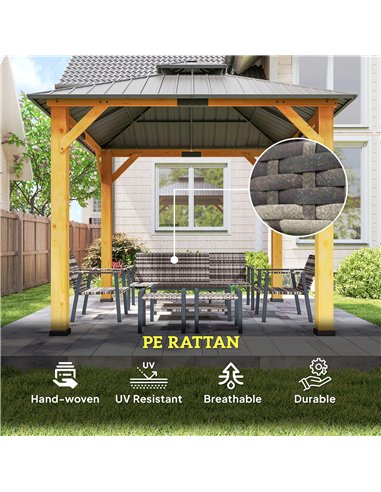 Outsunny Six-Piece Rattan Garden Sofa Set - Grey