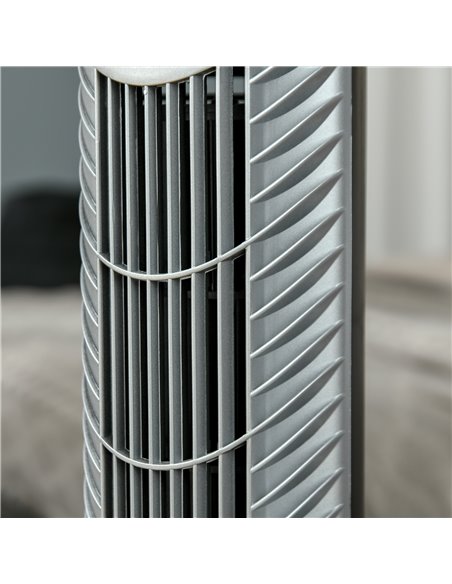 HOMCOM 36'' Freestanding Tower Fan, 3 Speed 3 Mode, 7.5h Timer, 70 Degree Oscillation, LED Panel, 5M Remote Controller, Silver - pic 16400 | FastDaddyshop