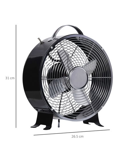 Homcom 26cm Electrical 2-Speed Portable Table Desk Fan, Black - pic 16402 | FastDaddyshop