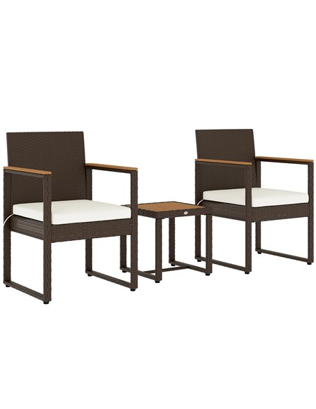 Outsunny Three-Piece Rattan Chair Set - White - pic 164072 | FastDaddyshop
