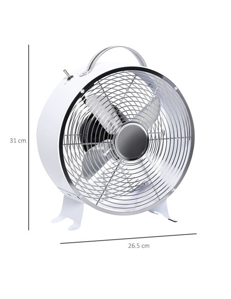 Homcom 26cm Electrical 2-Speed Portable Table Desk Fan, White - pic 16410 | FastDaddyshop