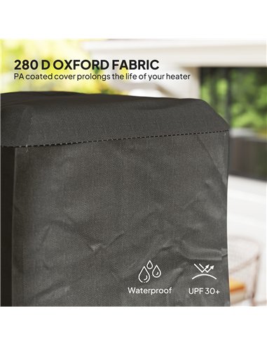 Outsunny Heavy Duty Gas Pyramid Patio Heater Cover, Full Length Outdoor Heater Cover Protector, UPF 30+ Oxford Fabric with Zippe