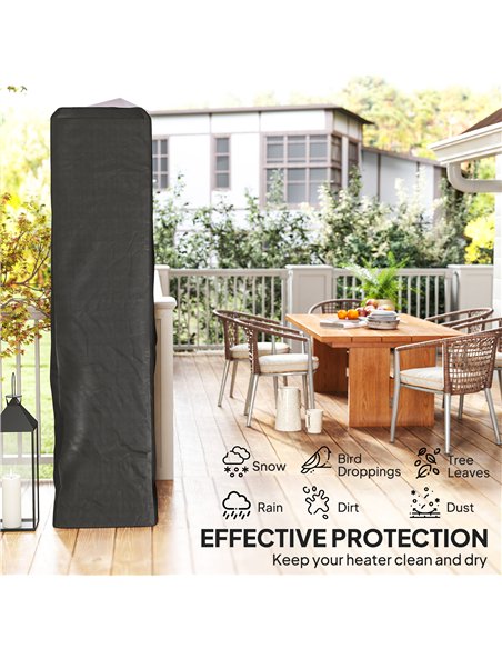 Outsunny Heavy Duty Gas Pyramid Patio Heater Cover, Full Length Outdoor Heater Cover Protector, UPF 30+ Oxford Fabric with Zippe - pic 164139 | FastDaddyshop
