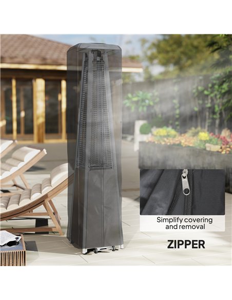 Outsunny Heavy Duty Gas Pyramid Patio Heater Cover, Full Length Outdoor Heater Cover Protector, UPF 30+ Oxford Fabric with Zippe - pic 164140 | FastDaddyshop