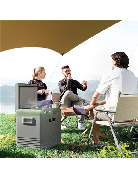 Outsunny 50L Portable Car Refrigerator - Light Green and Grey - pic 164145 | FastDaddyshop