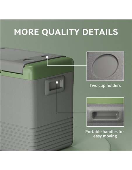 Outsunny 50L Portable Car Refrigerator - Light Green and Grey - pic 164150 | FastDaddyshop