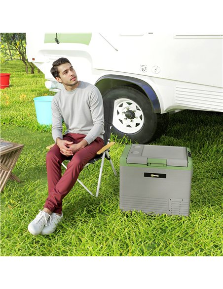 Outsunny 50L Portable Car Refrigerator - Light Green and Grey - pic 164152 | FastDaddyshop