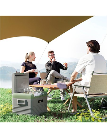 Outsunny 30L Portable Car Refrigerator - Light Green and Grey - pic 164154 | FastDaddyshop
