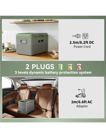 Outsunny 30L Portable Car Refrigerator - Light Green and Grey - pic 164158 | FastDaddyshop