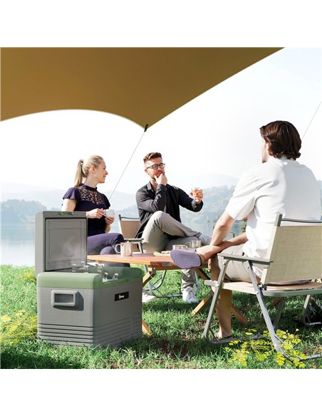 Outsunny 40L Portable Car Refrigerator - Light Green and Grey - pic 164163 | FastDaddyshop