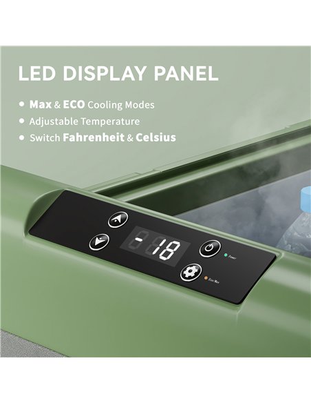 Outsunny 40L Portable Car Refrigerator - Light Green and Grey - pic 164166 | FastDaddyshop