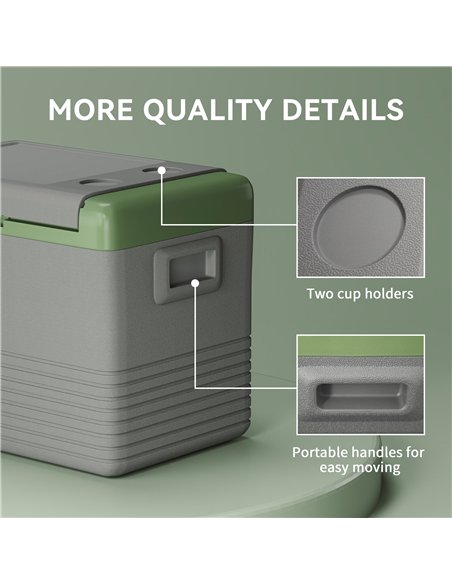 Outsunny 40L Portable Car Refrigerator - Light Green and Grey - pic 164168 | FastDaddyshop