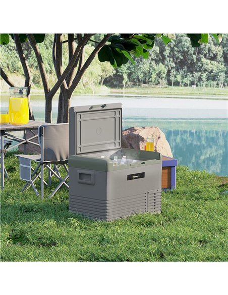 Outsunny 40L Portable Car Refrigerator - Light Green and Grey - pic 164169 | FastDaddyshop