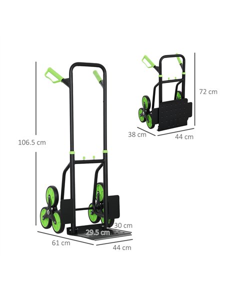 DURHAND Six-Wheel Folding  Sack Barrow Trolley - Black/Green - pic 164182 | FastDaddyshop
