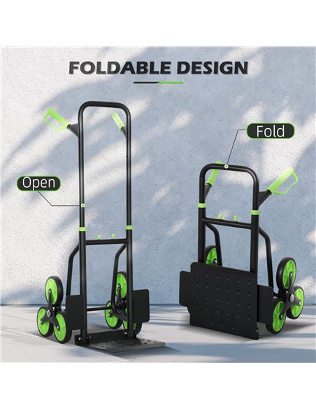 DURHAND Six-Wheel Folding  Sack Barrow Trolley - Black/Green - pic 164183 | FastDaddyshop