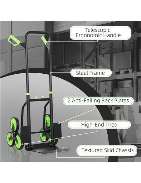 DURHAND Six-Wheel Folding  Sack Barrow Trolley - Black/Green - pic 164185 | FastDaddyshop